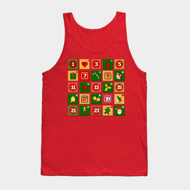 Advent Calendar Christmas Design Tank Top by AlondraHanley